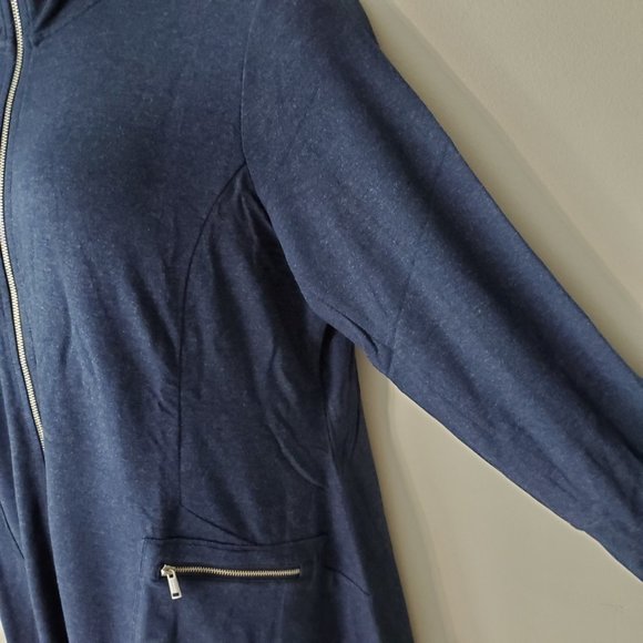 CALVIN KLEIN PLUS SIZE ZIP INDIGO HEATHER JACKET - Picture 5 of 6